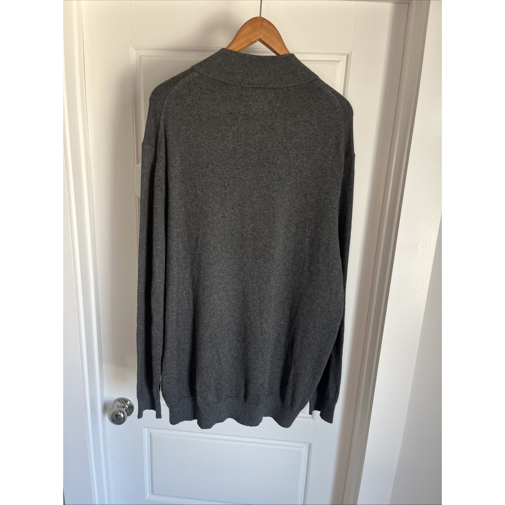 Vineyard Vines Cotton Cashmere Heather  Gray quarter zip sweater 2XL Preppy New - Picture 10 of 10
